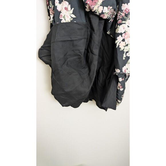 Abercrombie & Fitch Dark Floral Babydoll Coquette Mini Dress Pockets Smocked XSP - Picture 12 of 16